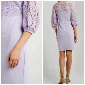LAUREN RALPH LAUREN Lace Trim Jersey Dress in Lilac